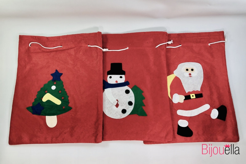 Мішок для подарунків новорічний мікс малюнків 10 см 24