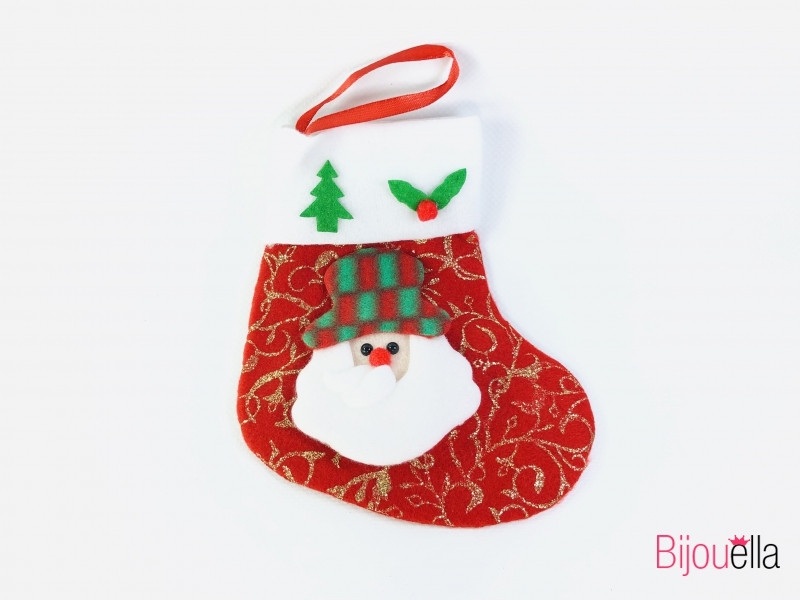 Шкарпетка Новорічна для подарунків із Дідом Морозом 12 шт.