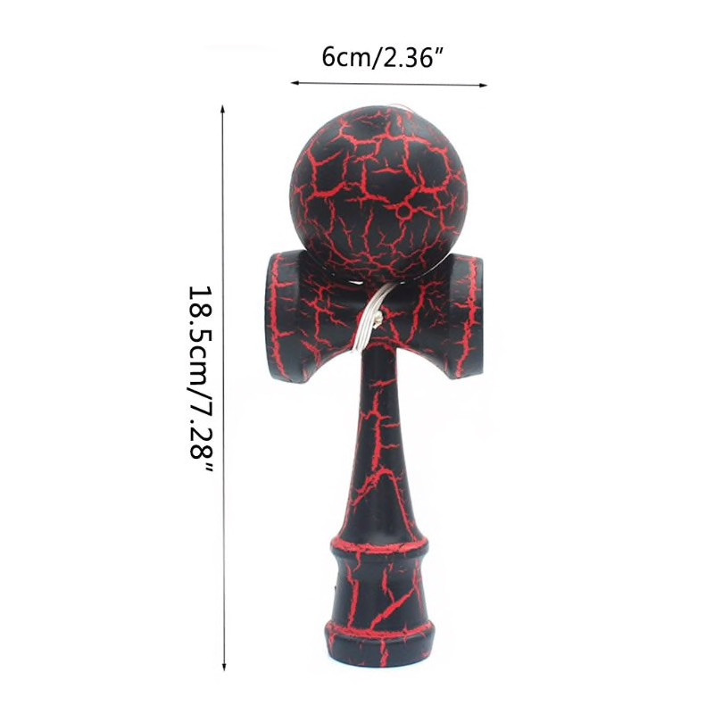 Игрушка KENDAMA (КЕНДАМА) BERYOU OOTDTY (черно-красный) деревянная 18 см - фото 5 - id-p1078252311