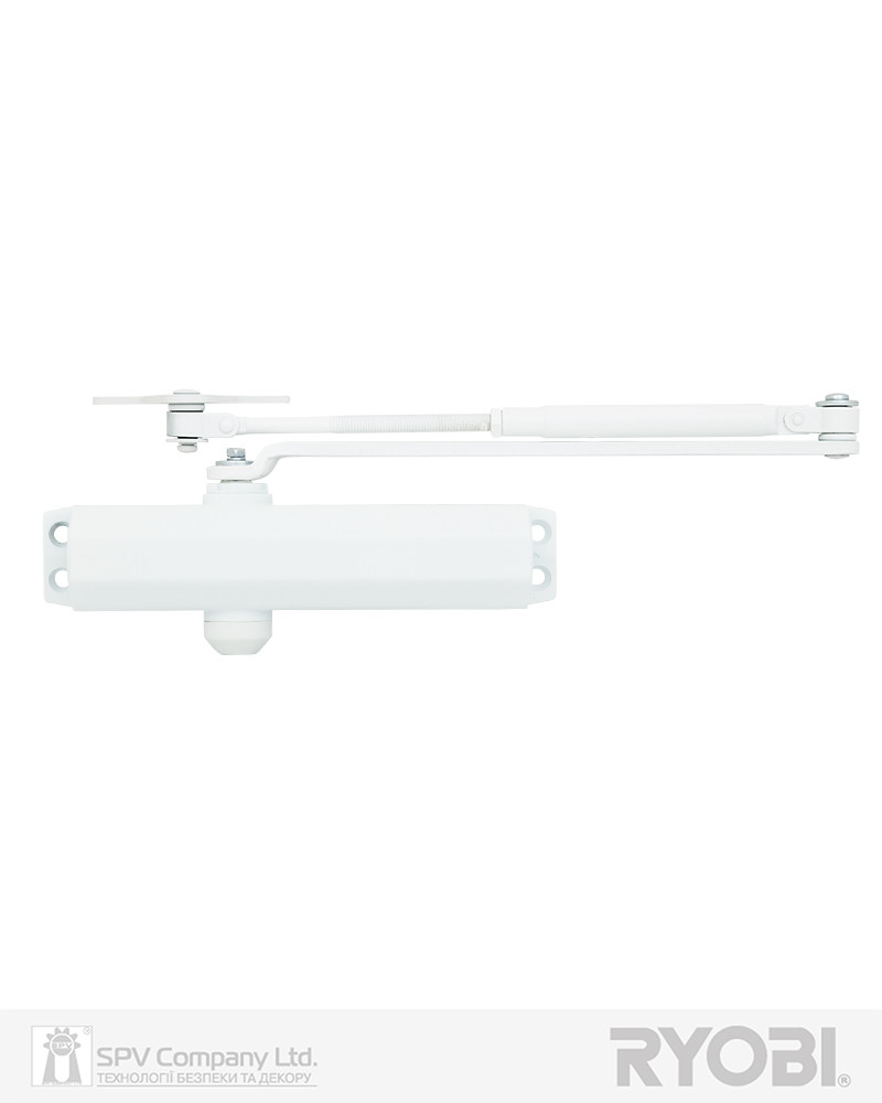 Доводчик дверний універсальний RYOBI * 1500 D-1504 GLOSSY_WHITE UNIV_ARM EN_2/3/4 до_80 кг 1100 м