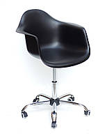 Кресло офисное пластиковое на колесах Leon Office Onder Mebli ,цвет черный 04