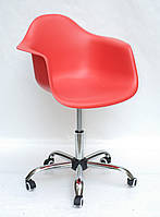 Кресло офисное пластиковое на колесах Leon Office Onder Mebli, цвет красный 05