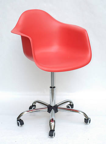 Крісло офісне пластикове на колесах Leon Office Onder Mebli, колір червоний 05, фото 2