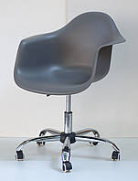 Кресло офисное пластиковое на колесах Leon Office Onder Mebli, цвет серый 21