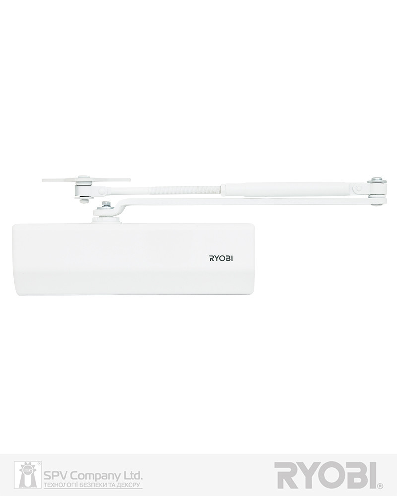 Доводчик для внутрішніх дверей RYOBI *1500 D-1554 GLOSSY_WHITE UNIV_ARM EN_2/3/4 до_80 кг 1100 мм FIRE