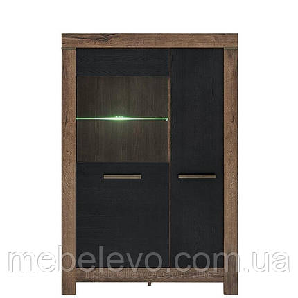 Вітрина Белен REG 1D1W 1480х1000х390мм дуб ансберг + болотний коричневий Гербор, фото 1