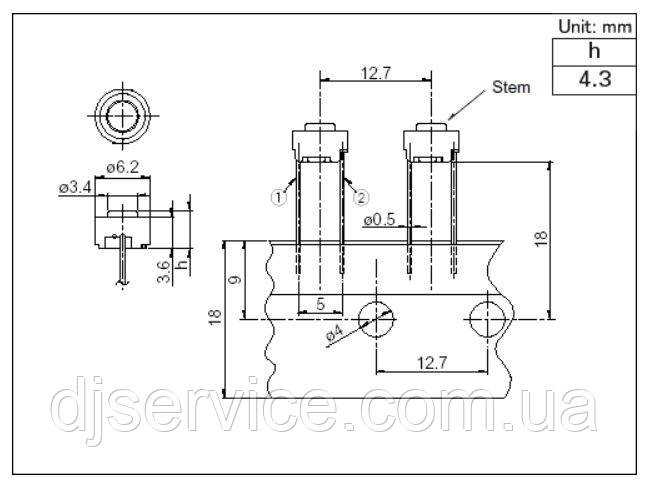 VSG1024 и DSG1079, DSG1117, 403DDJLE419, 404DDJLE416 тактовая кнопка для Pioneer cdj, djm - фото 9 - id-p190925956