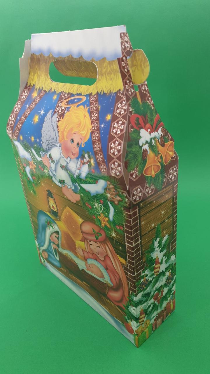 Новорічна картонна коробка для цукерок, "Ангели" на 700 грам (25 шт)