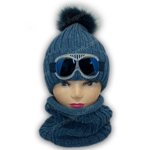 Детский комплект - шапка и шарф (хомут) для мальчика