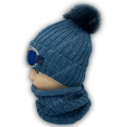 Детский комплект - шапка и шарф (хомут) для мальчика