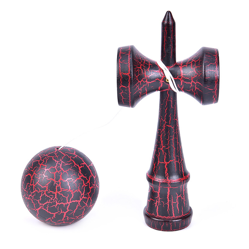 Игрушка KENDAMA (КЕНДАМА) BERYOU OOTDTY (черно-красный) деревянная 18 см - фото 6 - id-p1078252311