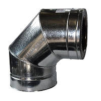 Коліно димохідне 90° нерж/оцинк ø130/200мм