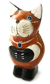 Дерев'яна статуетка "Кіт" (10 см) (Індонезія)