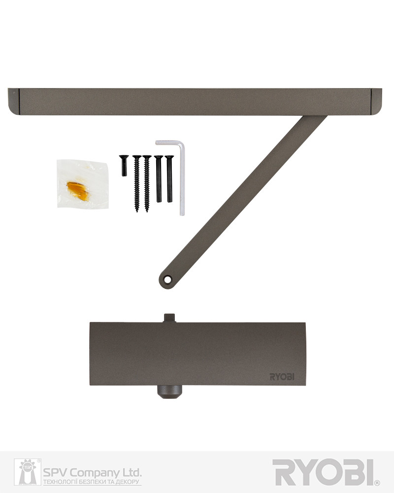 Доводчик ковзний з фіксацією RYOBI 1200 D-1200T METALLIC_BRONZE BC SLD_HO_ARM EN_3 60 кг 950 мм