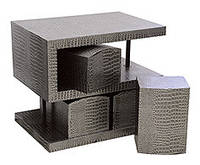 Комплект S-образный "Кайман": стол, 4 табурета, 70х50х60 см (КА-G03)