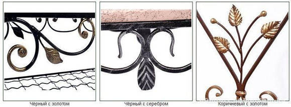 Підставка для взуття кована металева "Софт" 70 х 30 х 45 см полиця банкетка колір антик чорний срібло, фото 3