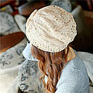 Ажурна жіноча шапка з нашивкою "Fiona"- розмір універсальний, 58см,, фото 3