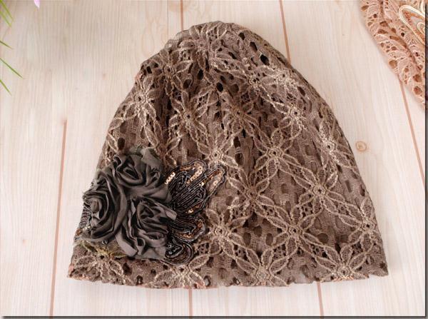 Ажурна жіноча шапка з нашивкою "Fiona"- розмір універсальний, 58см,, фото 1