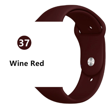 Ремінець для Apple Watch (38/40/41 mm) Silicone Wine Red 37, фото 1