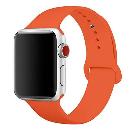 Ремінець для Apple Watch (42/44/45/49 mm) Silicone Orange 12, фото 3