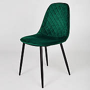 Стілець велюровий на металевих ніжках  в стилі модерн для дому та офісу Севілья TES Mobili, колір зелений