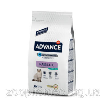 Корм для кішок ADVANCE(Едванс) Cat Hairball виведення шерсті індичка, 1,5 кг