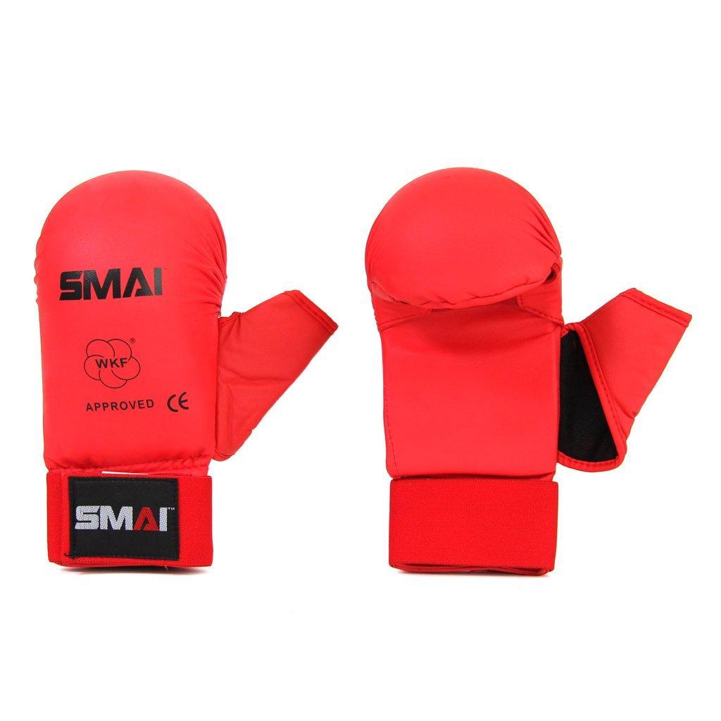 Рукавички для карате SMAI WKF (SM P101) Red із захистом великого пальця XS, фото 1