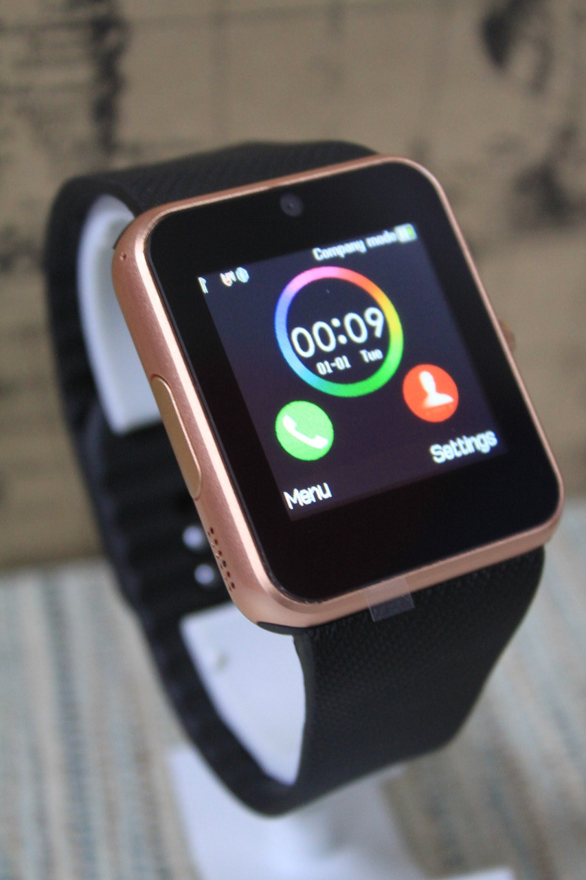 Розумні смарт-годинник Smart Watch GT08 чорні в золоті sim