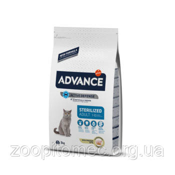 Корм для стерилізованих котів ADVANCE (Едванс) Cat Sterilized з індичкою, 15 кг