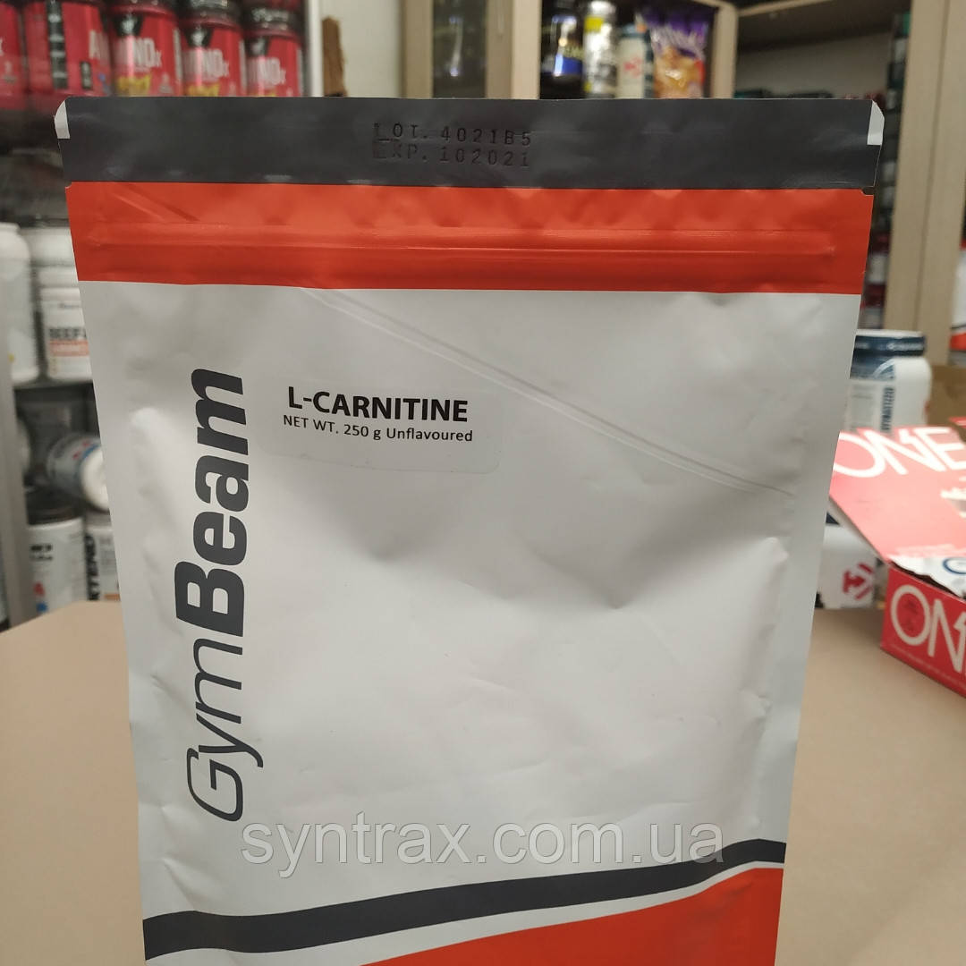 Дата до 3/23 GymBeam L-Carnitine 250 g pure карнітин в порошку жирозпалювач