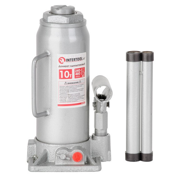 Домкрат телескопічний одноштоковый 10т Intertool GT0025, фото 1