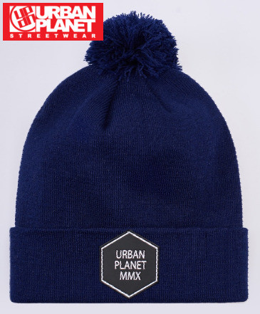 Шапка зимова Urban Planet C13 HEX POM тепла синя