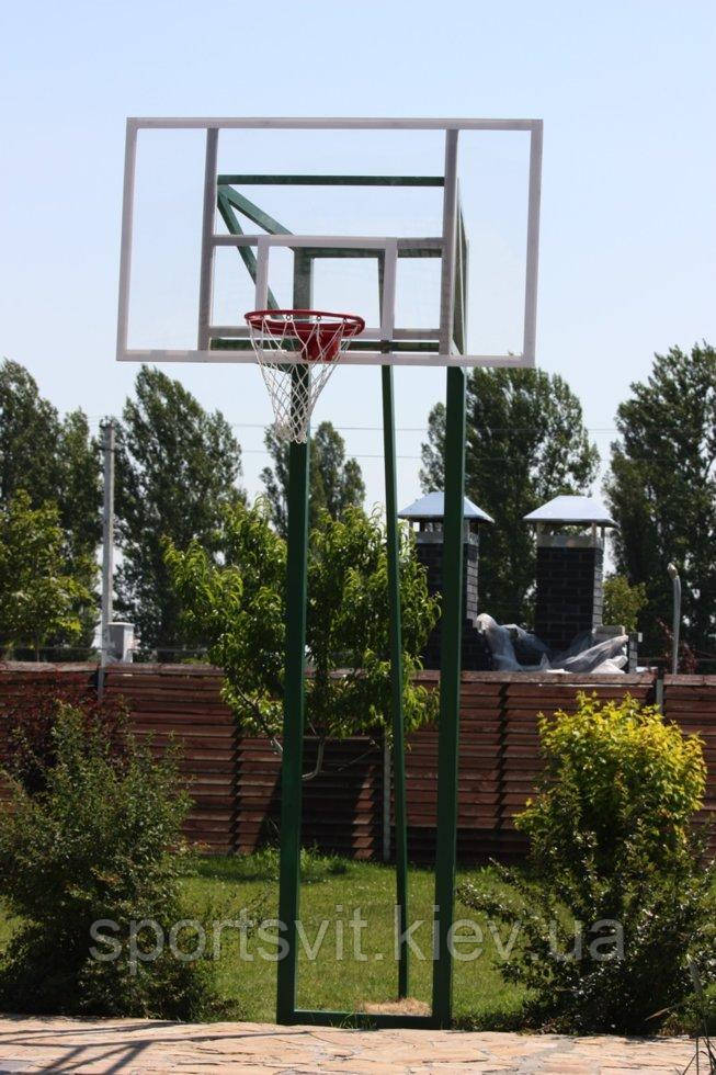 Комплект баскетбольный: стойка, щит, корзина и сетка - фото 3 - id-p1078383766