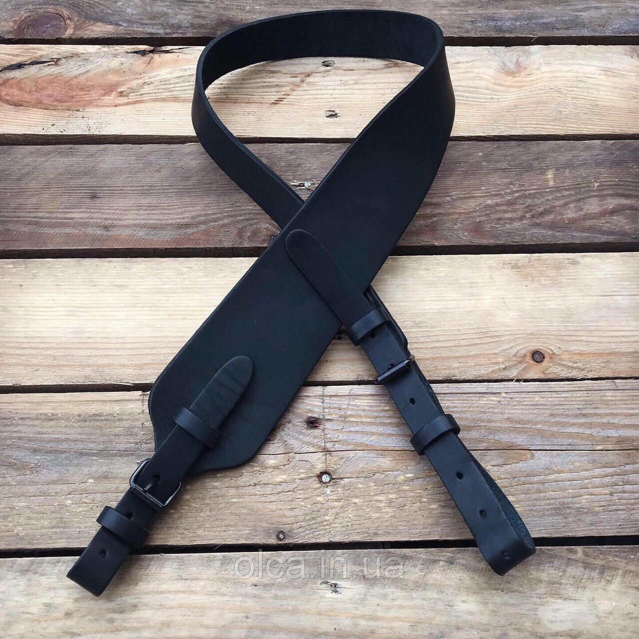 Ремінь для рушницi трапеція Чорний, Коричневий (шкіра), фото 1