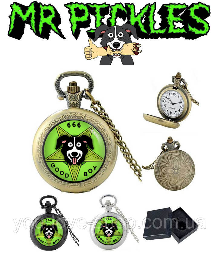 Кишеньковий годинник Містер Піклз / Mr. Pickles на цепочці Бронза