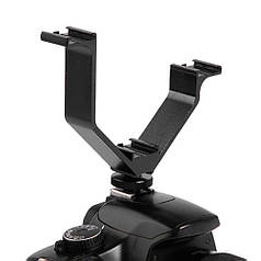 Кронштейн/тримач Alitek V-подібний для встановлення 3 пристроїв (світла, мікрофона, спалаху) (450040)