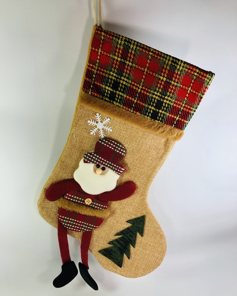 Новорічний Носок різдвяний для подарунків з ніжками 25 см 38 см