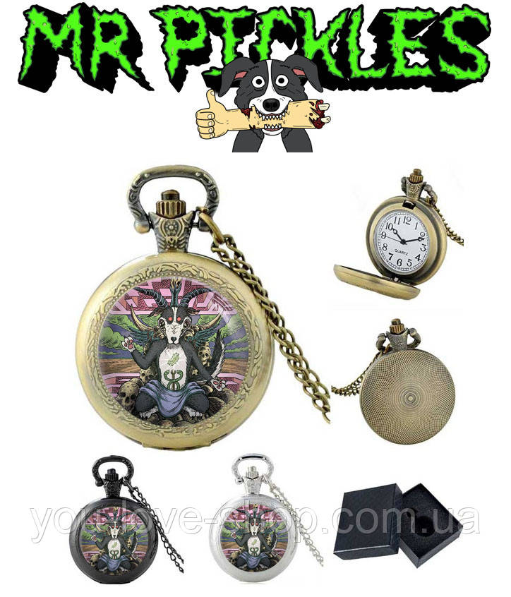 Кишеньковий годинник Містер Піклз / Mr. Pickles на цепочці Бронза