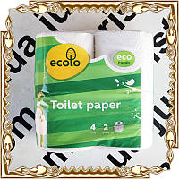Туалетний папір Ecolo (еколо) 2-х сл. 4 шт./уп.