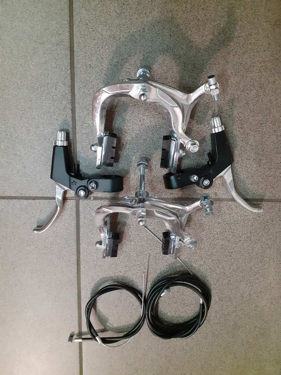 V-brake алюмінієвий на дорожній велосипед (з гальмівними ручками)