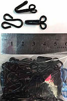 Гачки одежні, металеві, розмір No12, колір чорний (20штт в упаковці)