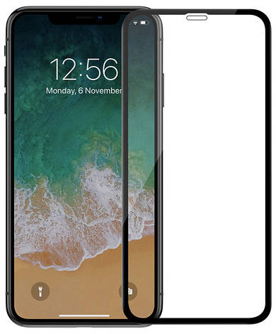 Захисне скло NZY для iPhone XR 5D Premium Full Glue Чорні рамки (001924), фото 1