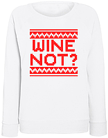 Женский новогодний свитшот Wine Not? (белый)