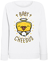 Женский новогодний свитшот Baby Cheesus (белый)