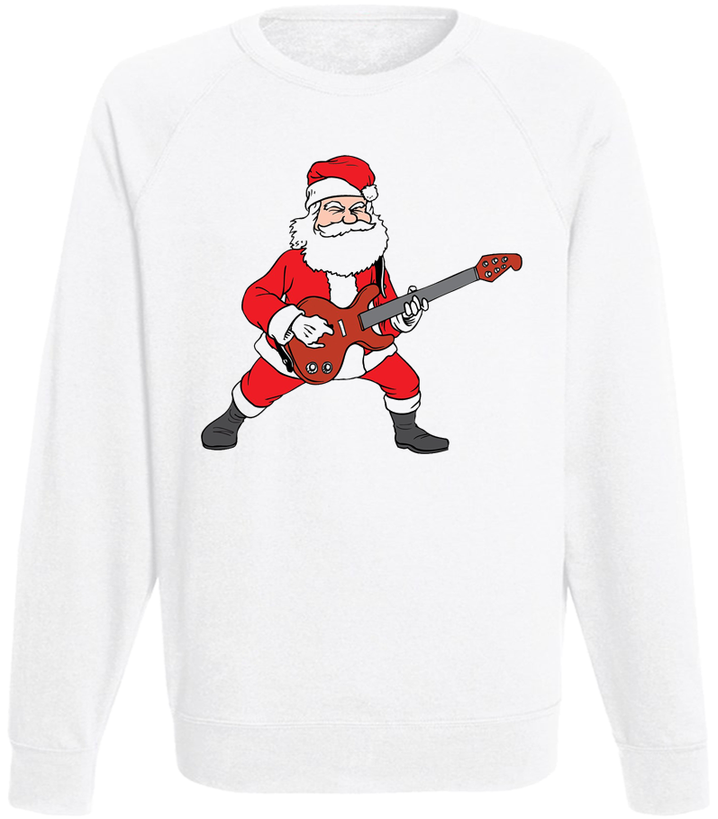 Мужской новогодний свитшот Rockin' Santa (белый) - фото 1 - id-p1078628221