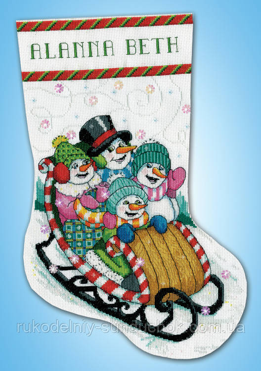 Набір для вишивання хрестом "Snow Sledding//Сніговики на санях" Design Works dw5924