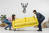 Декоративна дерев'яна картина абстрактна модульна полігональна Панно "Deer / Олень" з вставками, фото 6