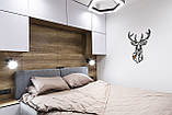 Декоративна дерев'яна картина абстрактна модульна полігональна Панно "Deer / Олень" з вставками, фото 7