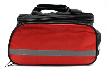 Сумка велосипедна розкладна велоштани чорно-червона велобаул, фото 1