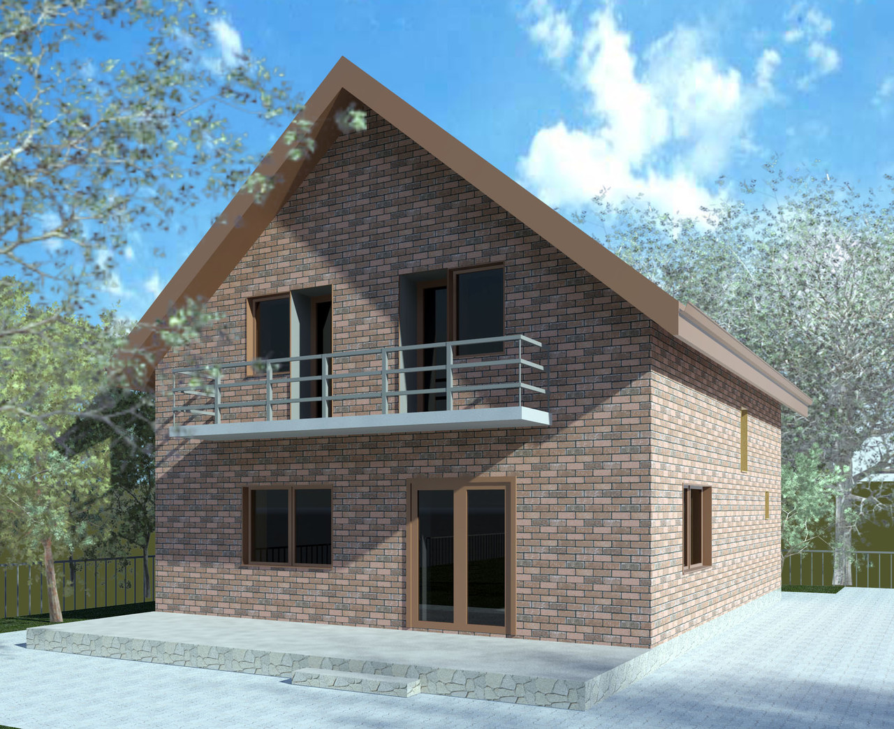 3-d візуалізація фасаду будинку або котеджу